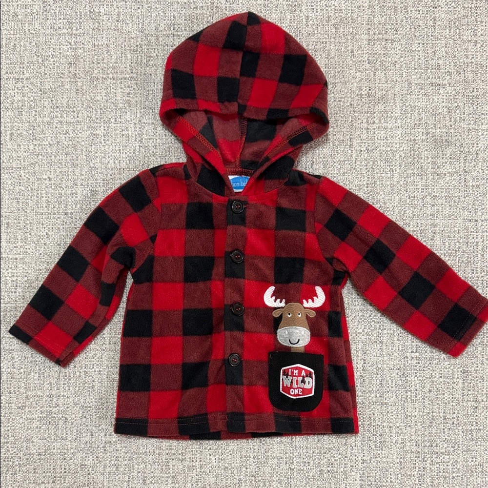 Bon Bebe Red and Black Plaid Kids Sweater